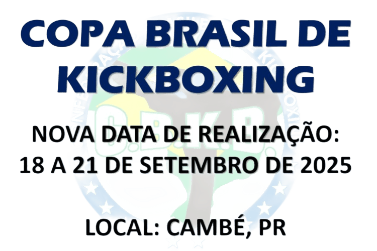 Banner Copa Brasil  de Kickboxing 2025 com  Fundo Trnasparente